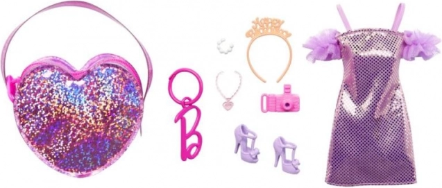Barbie Premium σετ μόδας ριγέ φόρεμα