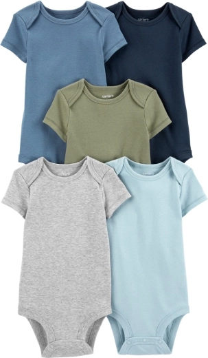 Carter’s βρεφικά κορμάκια με κοντό μανίκι monochromatic για αγόρι, 5 τμχ – NB/μέγεθος 56