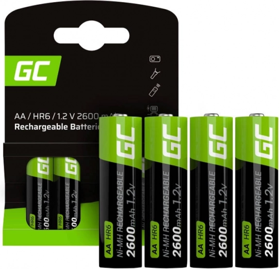 Επαναφορτιζόμενες μπαταρίες Green Cell AA R6 2600 mAh – σετ 4 τεμ.