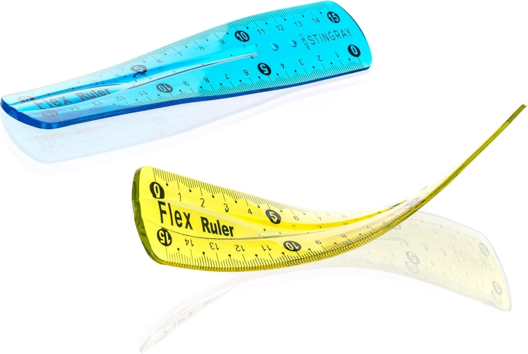 Εύκαμπτος και άθραυστος χάρακας Flexi 15 cm (σε διάφορα χρώματα)