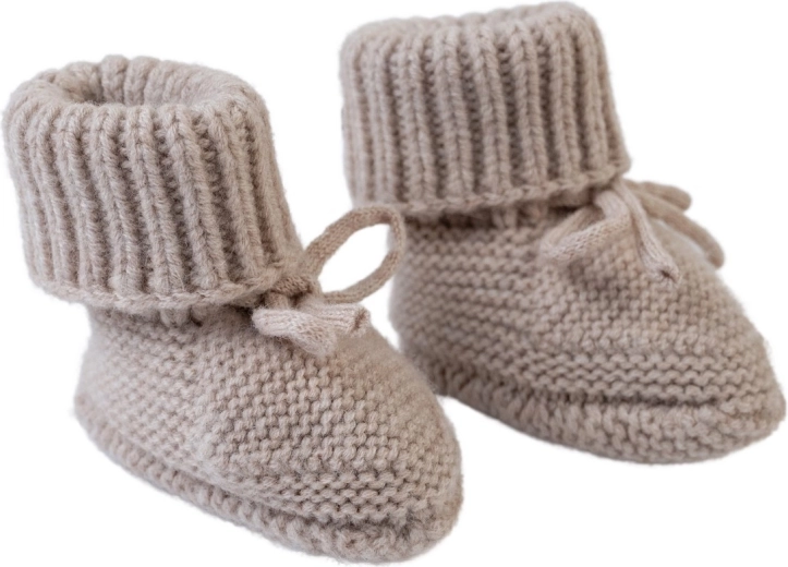 Πλεκτά merino παπουτσάκια Lodger μπεζ 6–12 μηνών - 1 τεμάχιο