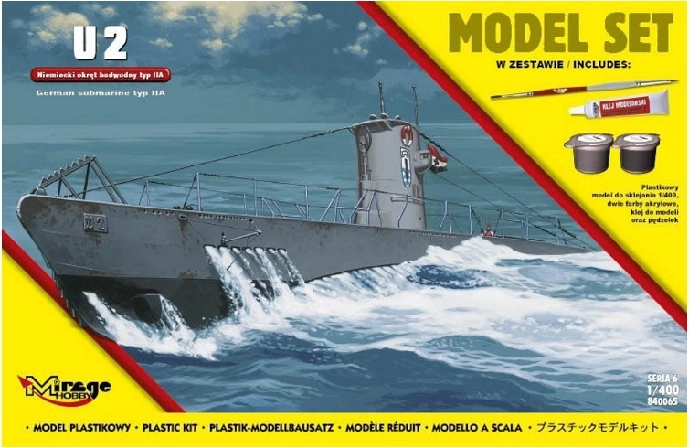 Μοντέλο υποβρυχίου U-Boot τύπου IIA U2 σε κλίμακα 1:400 – κιτ κατασκευής