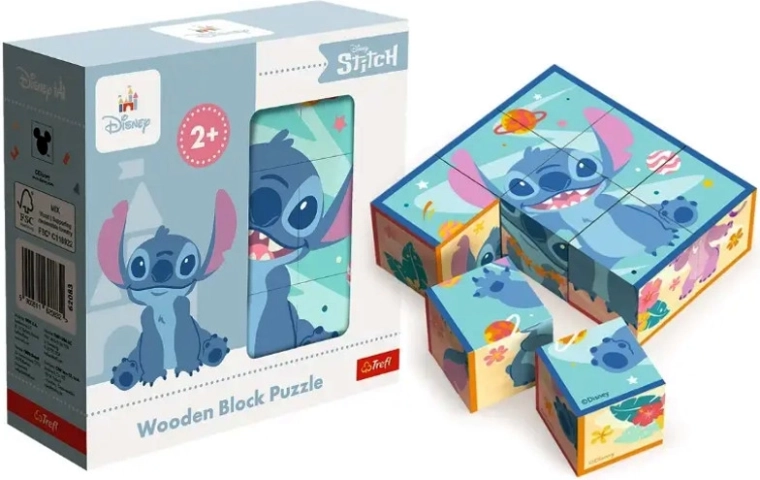 Ξύλινοι κύβοι παζλ Lilo & Stitch
