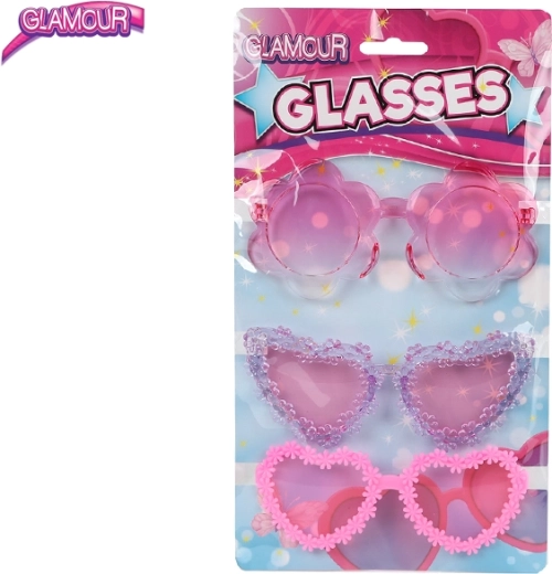 Glamour ροζ παιδικά γυαλιά – σετ 3 τεμ.