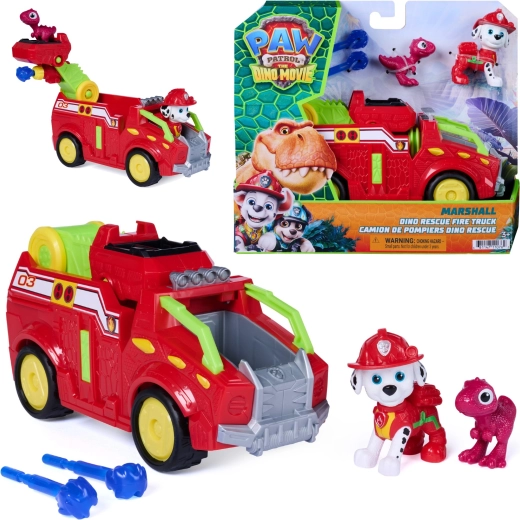 Spin Master Paw Patrol ταινία dino rescue – πυροσβεστικό όχημα Marshall 20 cm με φιγούρες και βλήματα