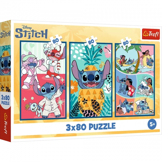Παζλ Lilo & Stitch: Τρία Παζλ σε Ένα - Stitch 3x80 Κομμάτια