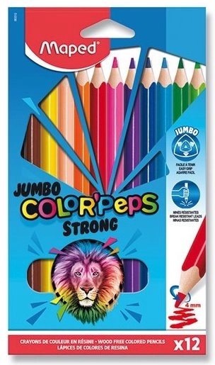 Ξυλομπογιές MAPED Color'Peps Strong Jumbo 12 τεμ.