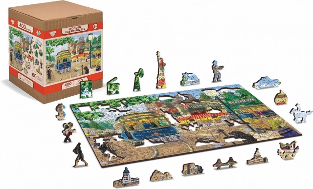 Ξύλινο παζλ WOODEN CITY Βικτωριανός δρόμος 2v1, 400 κομμάτια