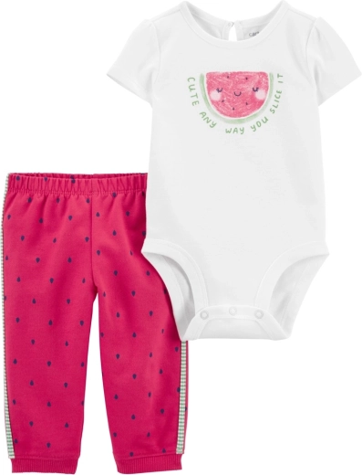 Κοριτσίστικο σετ Carter's με κορμάκι και φόρμα Pink Watermelon