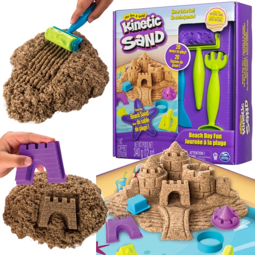 Kinetic Sand Ημέρα στην παραλία – σετ με κάστρο και αξεσουάρ