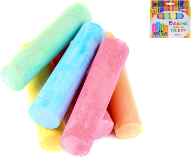 Χρωματιστές jumbo κιμωλίες για παιδιά 10 cm (σετ 6 τεμ.)