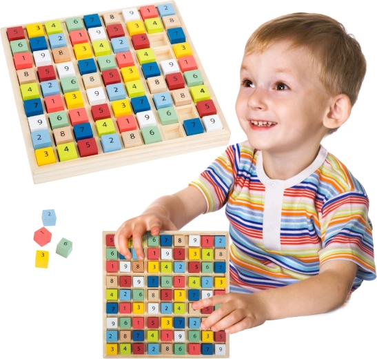 Ξύλινο sudoku Small Foot με χρωματιστούς κύβους