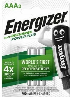 Επαναφορτιζόμενες μπαταρίες Energizer Power Plus AAA 700 mAh, 1,2 V (2 τεμ.)