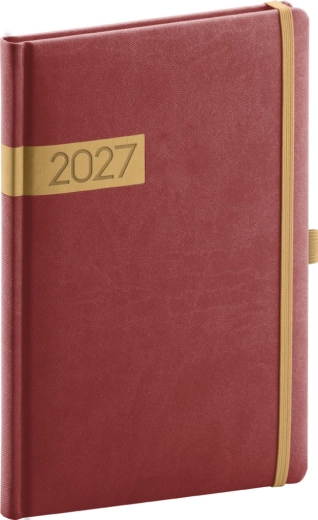 Notique εβδομαδιαίο ημερολόγιο Twill 2027 μπορντό-χρυσό 15 × 21 cm