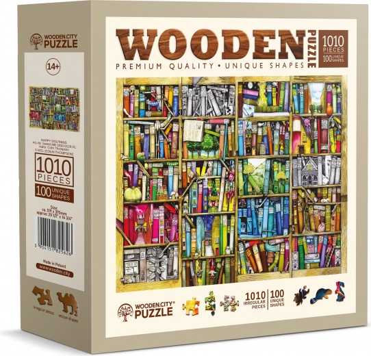 Ξύλινο παζλ Ράφι με βιβλία 1010 κομμάτια WOODEN CITY