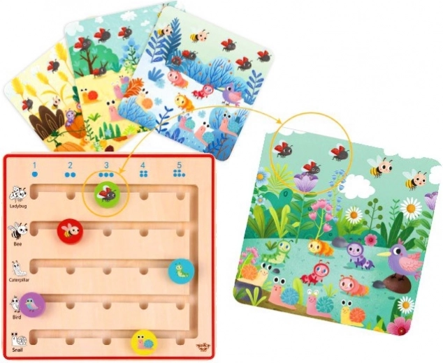 Tooky Toy ξύλινο παιχνίδι Εκμάθηση μέτρησης ζωάκια