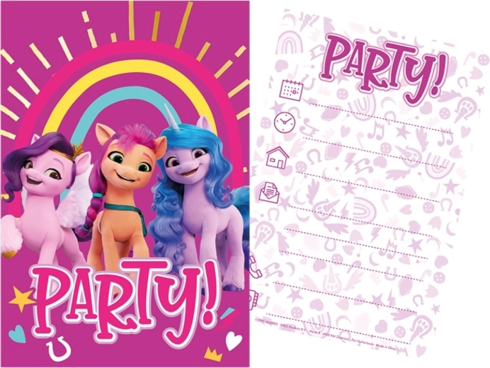 Σετ προσκλήσεων πάρτι και φακέλων MY LITTLE PONY (5+5), 15 × 10 cm