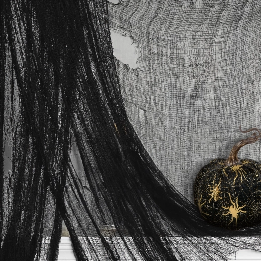 Μαύρο υφασμάτινο διακοσμητικό κρεμαστό Halloween 180 × 75 cm