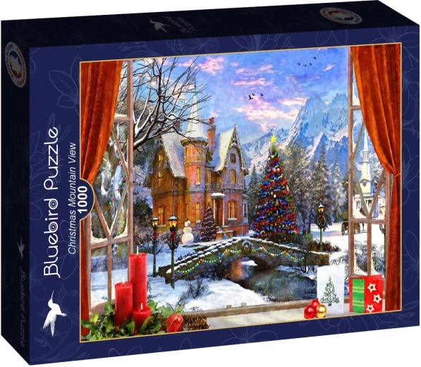 Puzzle Bluebird χριστουγεννιάτικη θέα στα βουνά 1000 κομμάτια
