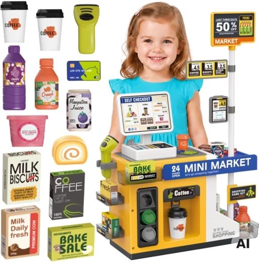 Woopie mini market – διαδραστικό ταμείο αυτοεξυπηρέτησης με σαρωτή