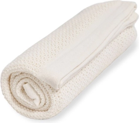 Vinter & Bloom κουβέρτα από οργανικό βαμβάκι Soft Grid Pearl White