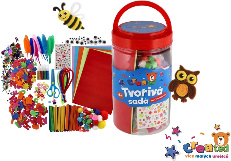 Μεγάλο σετ δημιουργικής απασχόλησης Teddies σε πλαστικό δοχείο