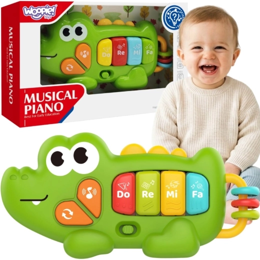 Woopie baby διαδραστικό πιάνο κροκόδειλος με ήχους και φως 18m+