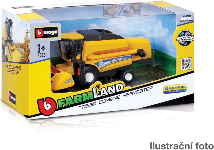 Bburago Farmland θεριζοαλωνιστική New Holland TC5.90 18 cm – μεταλλικό μοντέλο με αξεσουάρ