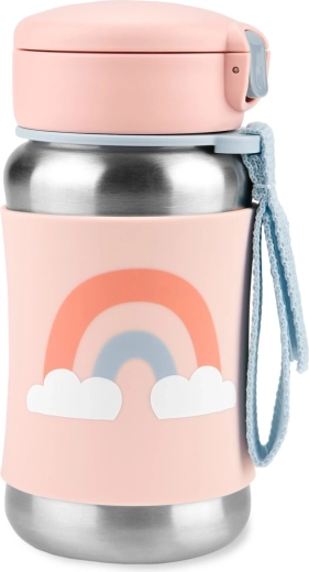 Skip Hop Spark Style ανοξείδωτο μπουκάλι με καλαμάκι ουράνιο τόξο 350 ml