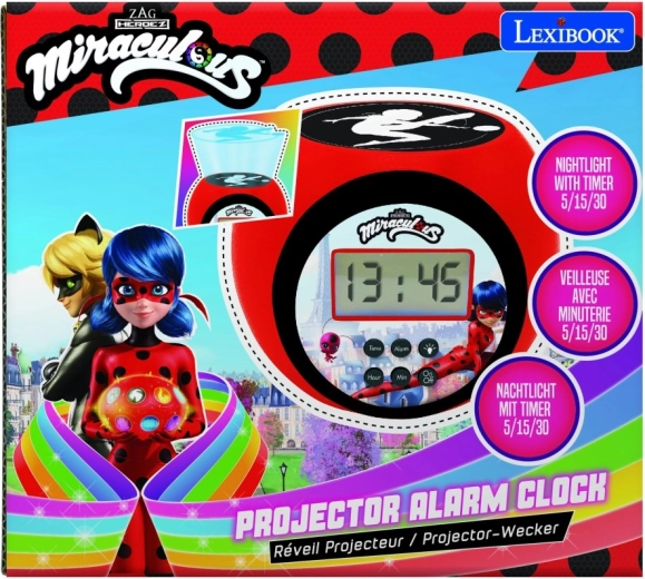 Ξυπνητήρι με προβολέα Miraculous: Η Λέιντι Μπαγκ και ο Μαύρος Γάτος