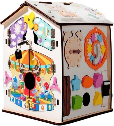 2Kids Toys ξύλινο σπιτάκι δραστηριοτήτων (busy board) λευκό