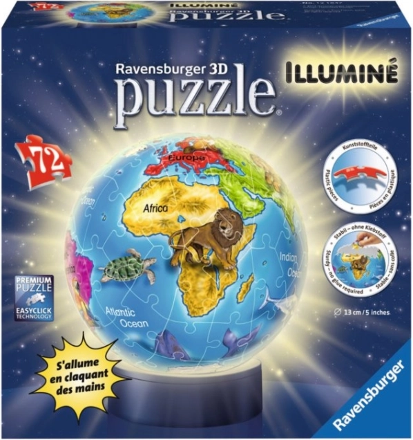 Ravensburger 3D φωτιζόμενη μπάλα παζλ Υδρόγειος 72 κομμάτια