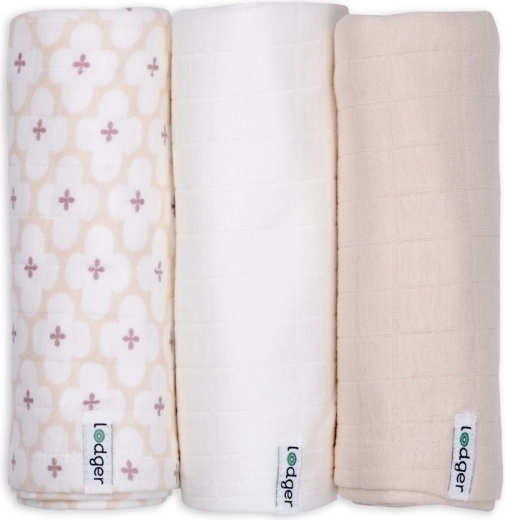 Βαμβακερές μουσελινικές πάνες Lodger Swaddler solid matcha powder, 70 × 70 cm (3 τεμ.)