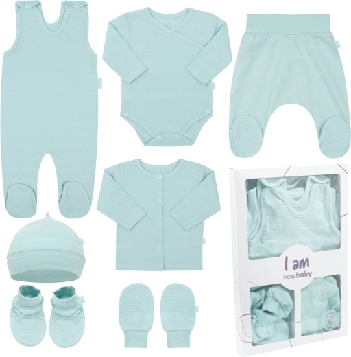 Νεογνικό σετ NEW BABY I AM, μέντα, 0–3 μηνών