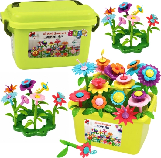 Lean Toys κατασκευαστικό σετ λουλουδένιος κήπος σε κουτί (73 τεμάχια)