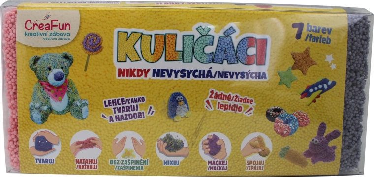 CreaFun μάζα με μπαλάκια – 7 χρώματα