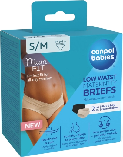 Canpol babies εγκυμοσύνης κιλότα με χαμηλή μέση MumFIT s/m 2 τεμ.