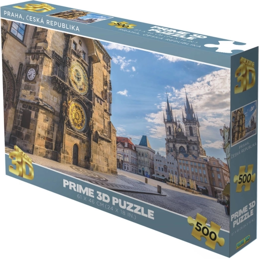 Prime 3D παζλ Τσεχική Δημοκρατία: Πράγα (Πλατεία Παλιάς Πόλης, αστρονομικό ρολόι) 500 κομμάτια, ολογραφικό