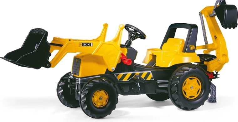 Πενταλοκίνητο τρακτέρ Rolly Toys Rolly Junior JCB με μπροστινή κουτάλα φόρτωσης και πίσω βραχίονα εκσκαφής