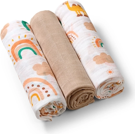 BabyOno μουσελινές πάνες Super Soft 3 τμχ – μπεζ