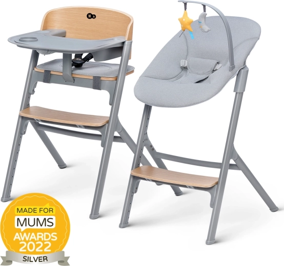 Kinderkraft Select σετ καρεκλάκι φαγητού Livy Oak και ρηλάξ Calmee Premium