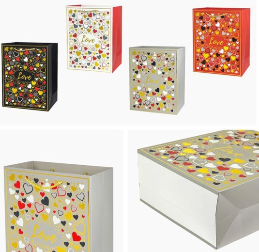 Τσάντα δώρου 40 × 30 × 12 cm – μίξη μοτίβων