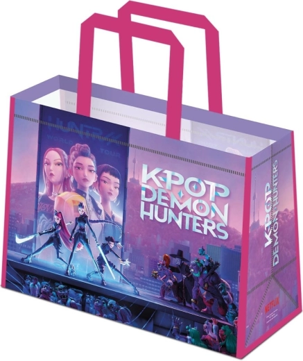 Οικολογική τσάντα K-pop Demon Hunters με ροζ χερούλια