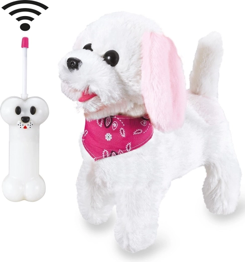 Jamara RC λούτρινο σκυλάκι furry dog λευκό/ροζ 27 MHz