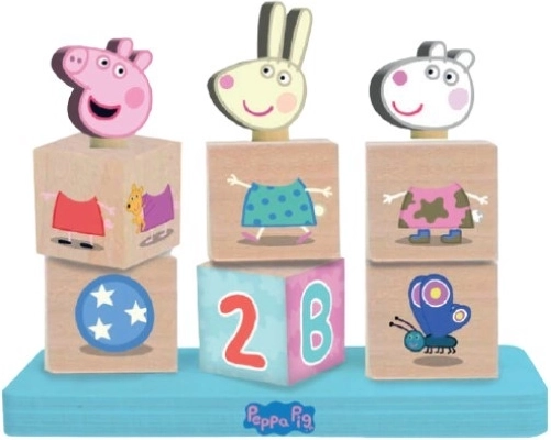 Ξύλινοι κύβοι Peppa Pig με φιγούρα