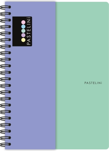 Μπλοκ σπιράλ A4 PASTELINI πράσινο-μωβ
