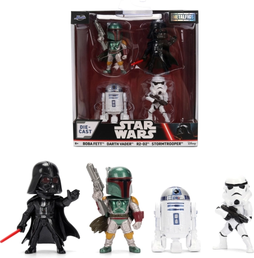 Σετ 4 φιγούρων STAR WARS Metalfigs – Darth Vader, R2‑D2, Stormtrooper και Boba Fett