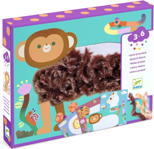 Δημιουργικό σετ Djeco Wool & Velcro – χνουδωτοί φίλοι