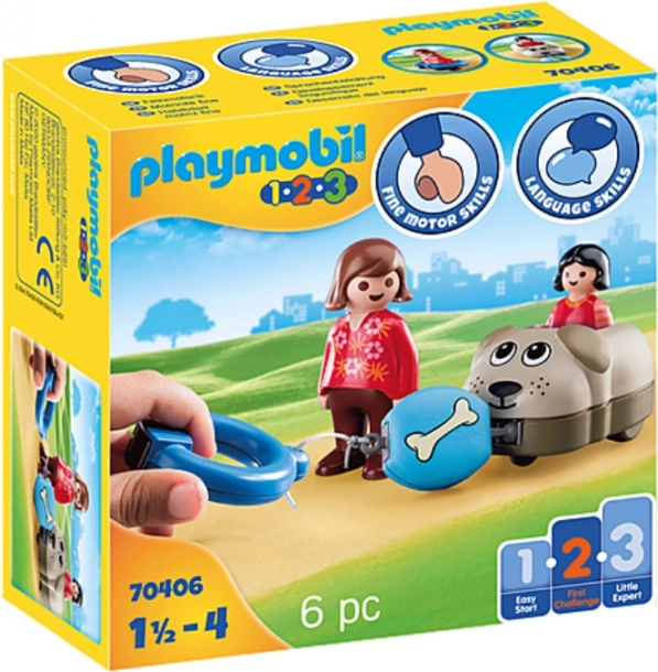 Playmobil κουταβάκι με ροδάκια – καροτσάκι, φιγούρες και τουβλάκια