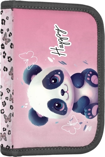 Σχολική κασετίνα με 2 πτερύγια Panda, άδεια